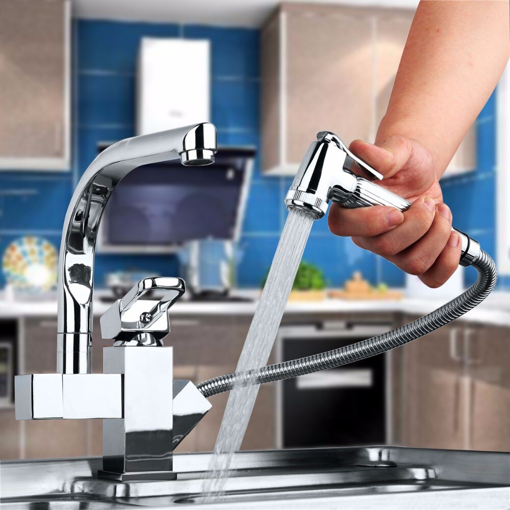 κ   ξ ũ ͼ   & amp; Hot          ⱸ /Robot Swivel Pull Out Kitchen Sink Mixer Tap Faucet & Double Water Spo